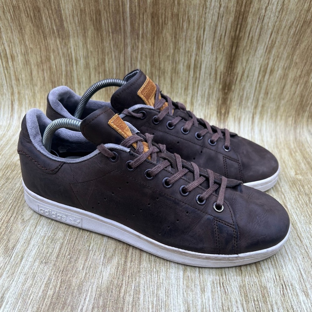 Adidas Stan Smith Men's Size 8.5 Dark Brown Leather Low Top Sneakers BB1178